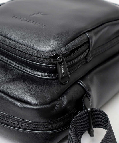 【A.M.S.】KANGOL聯名款 PU皮革質感方形迷你斜背包/肩背包