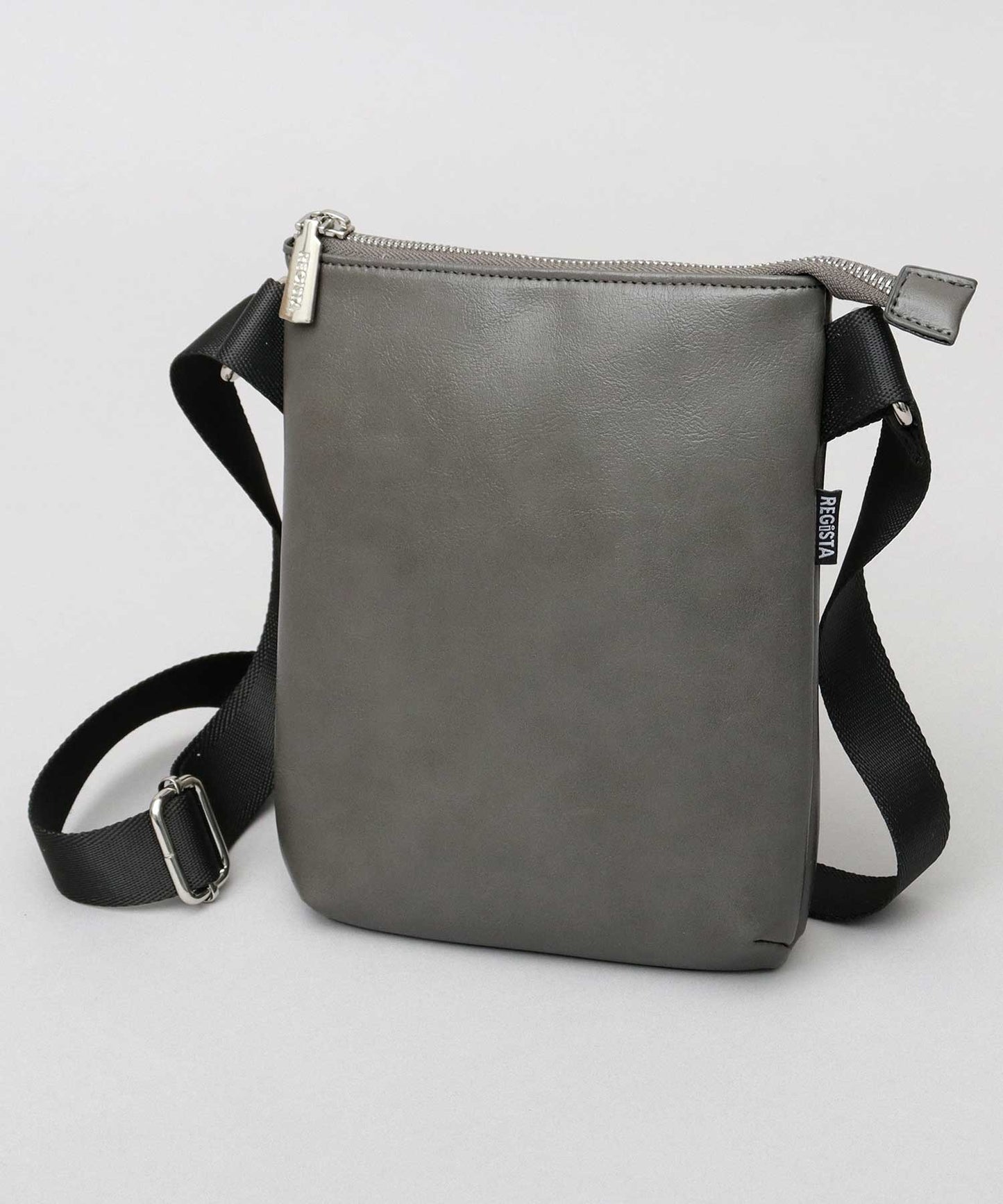 【A.M.S.】REGiSTA聯名 牛床革真皮時尚直式斜背包/肩背包