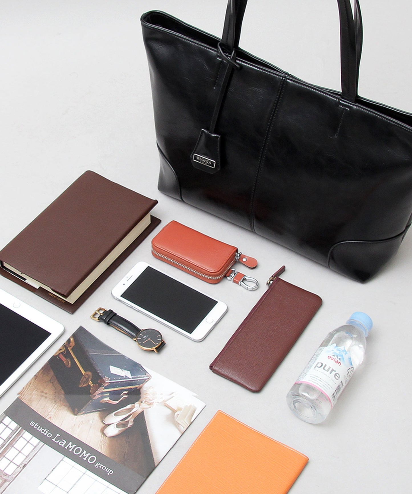 【A.M.S.】REGiSTA聯名 牛床革真皮精緻商務托特包