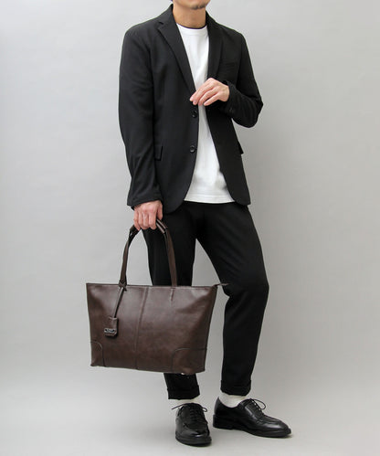 【A.M.S.】REGiSTA聯名 牛床革真皮精緻商務托特包