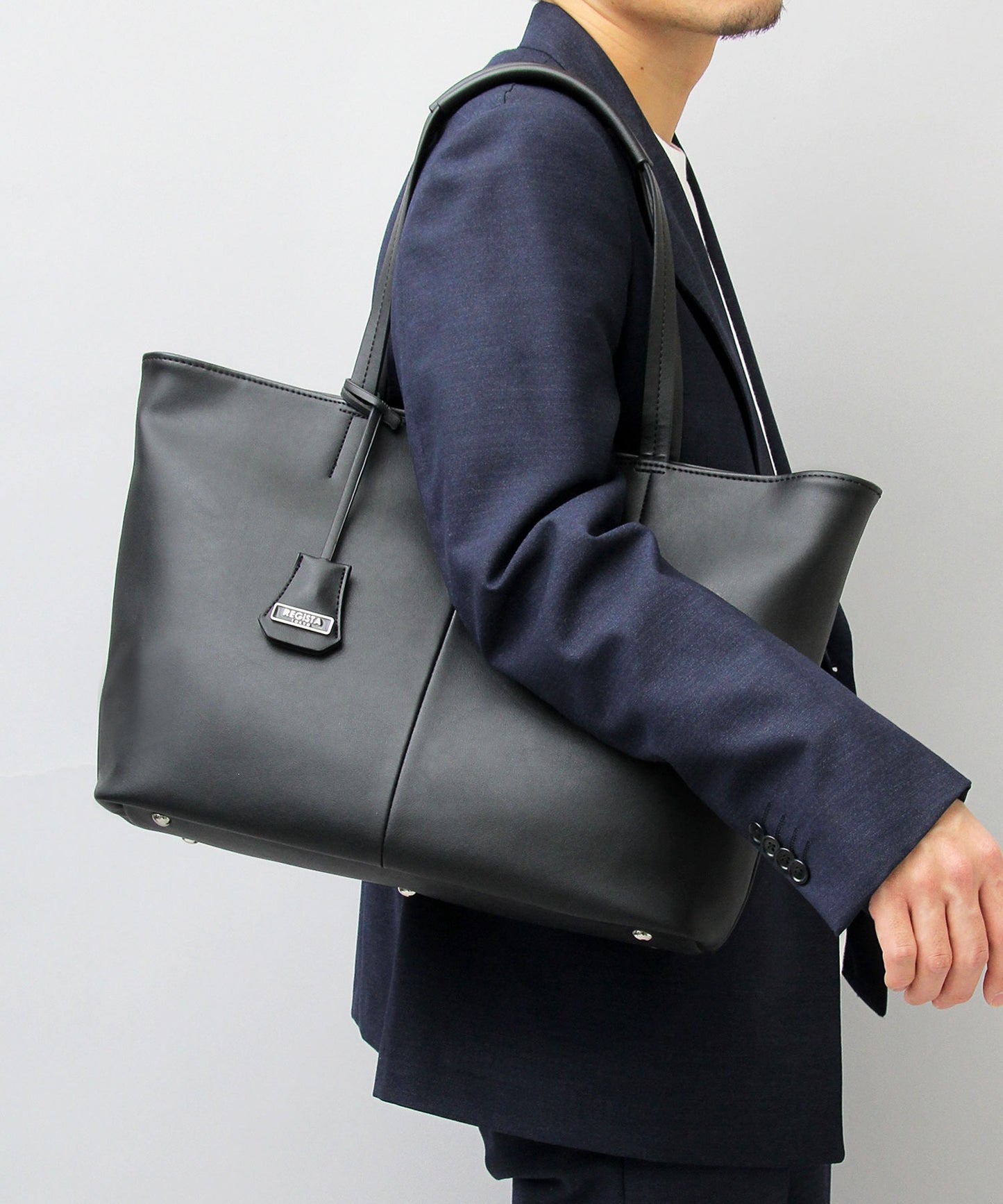 【A.M.S.】REGiSTA聯名 牛床革霧面質感真皮公事包 托特包