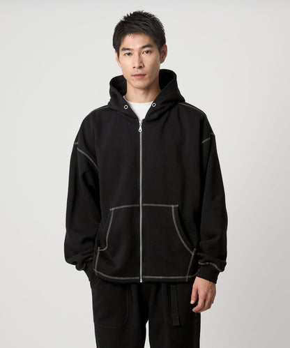 【GLR】縫線設計 保暖刷毛抽繩拉鍊連帽外套