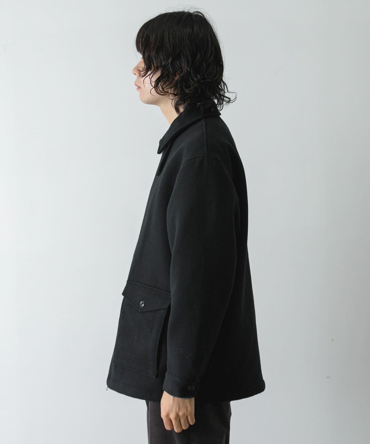 【URBAN RESEARCH DOORS】羊毛混紡短版哈靈頓夾克