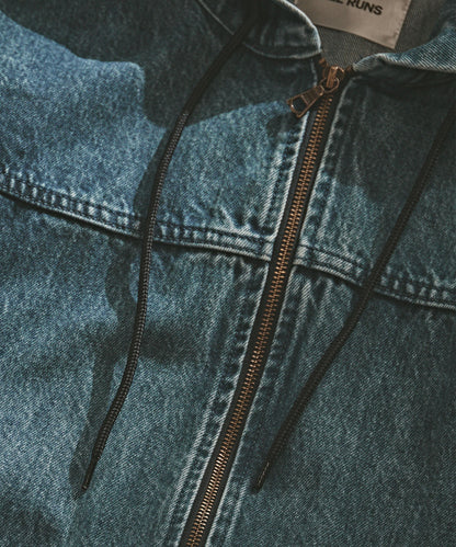 【ROOP TOKYO】ALL RUNS 復古仿舊寬版牛仔連帽外套