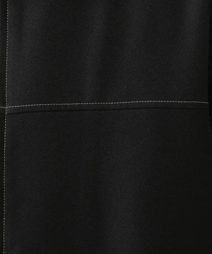 【RAGEBLUE】 雙色縫線Oversize寬版短袖拉鍊襯衫