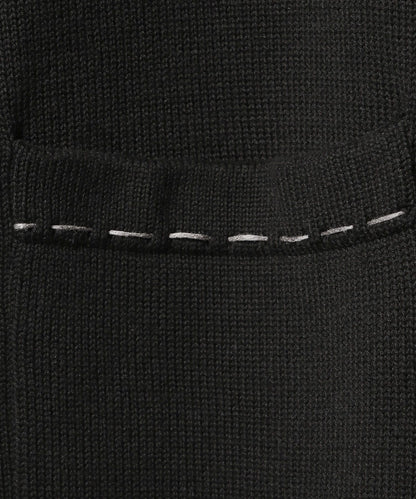 【RAGEBLUE】 時尚簡約雙色縫線開襟衫