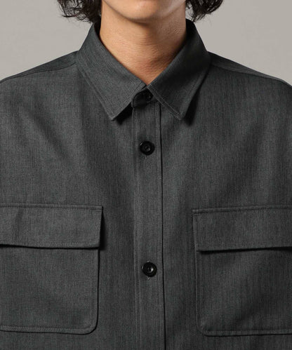 【RAGEBLUE】 仿粗花呢質感抗皺寬版襯衫