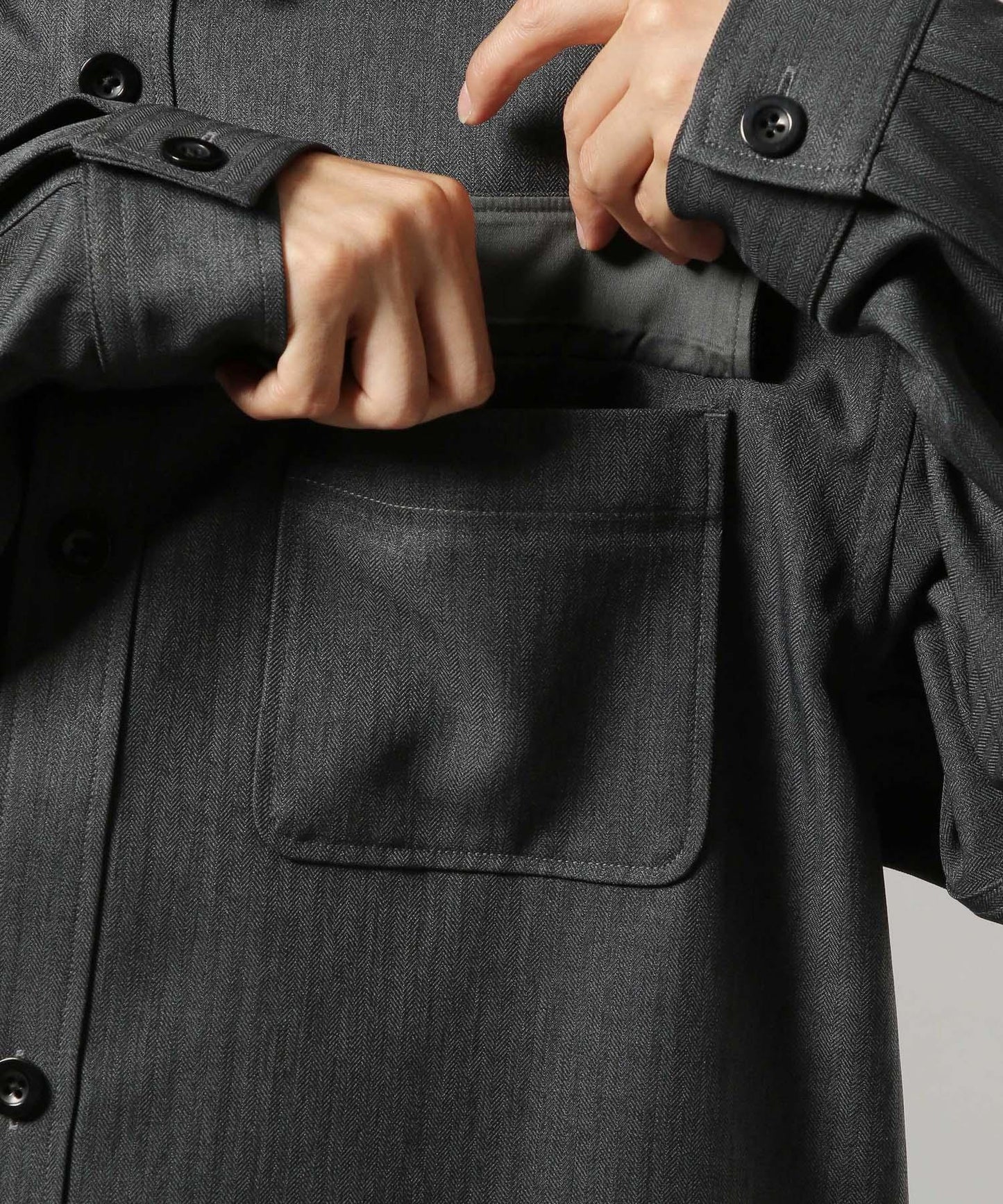 【RAGEBLUE】 仿粗花呢質感抗皺寬版襯衫