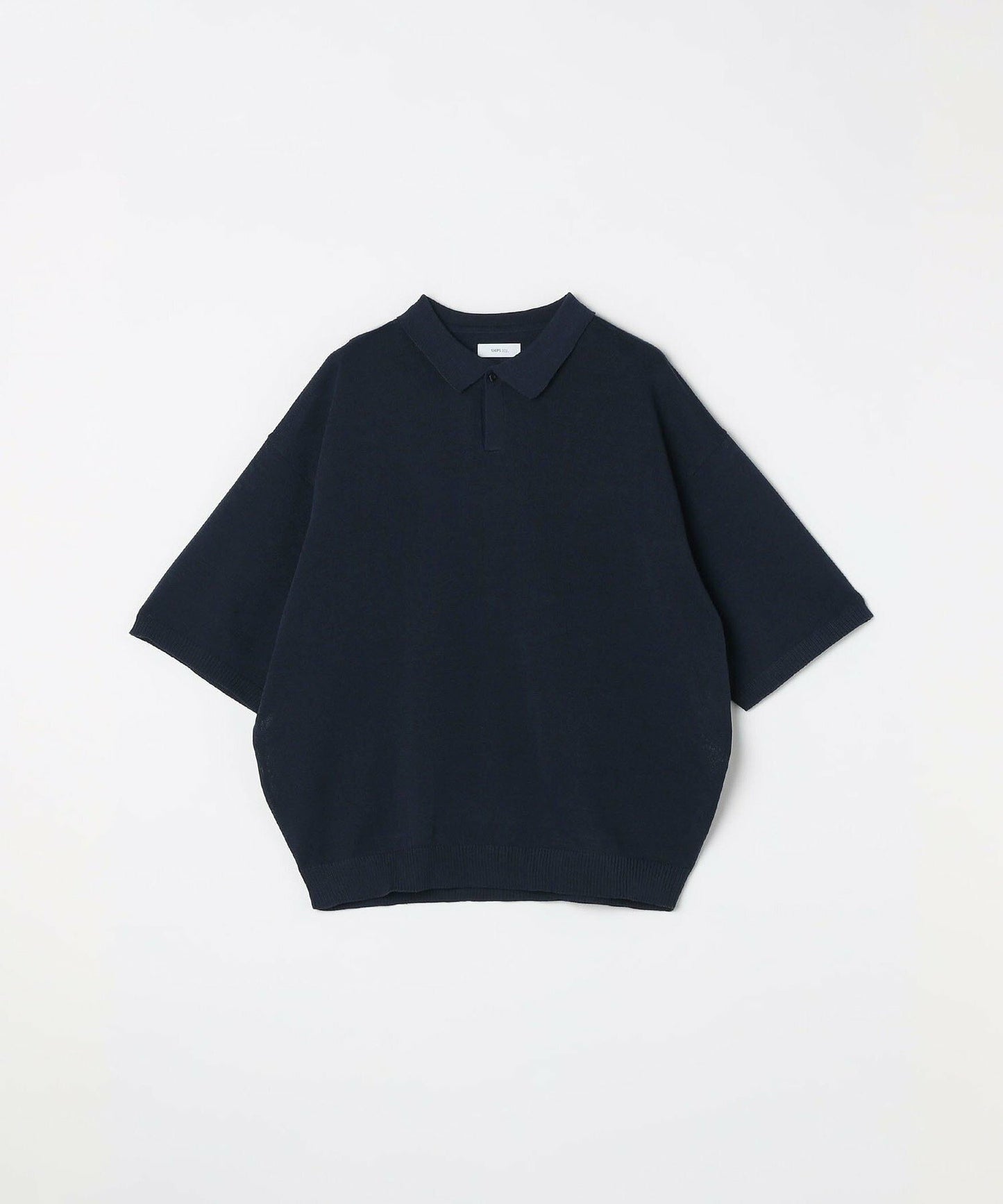 【SHIPS】亞麻混紡細針織開領 Polo 衫