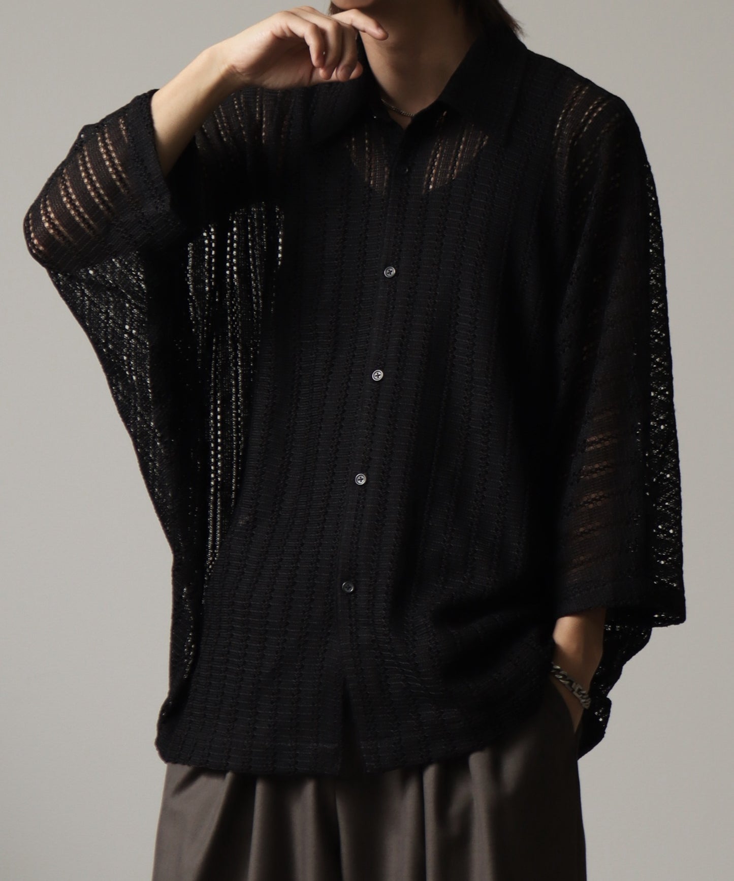 【Art re A】 welise 時尚透明蝙蝠袖襯衫