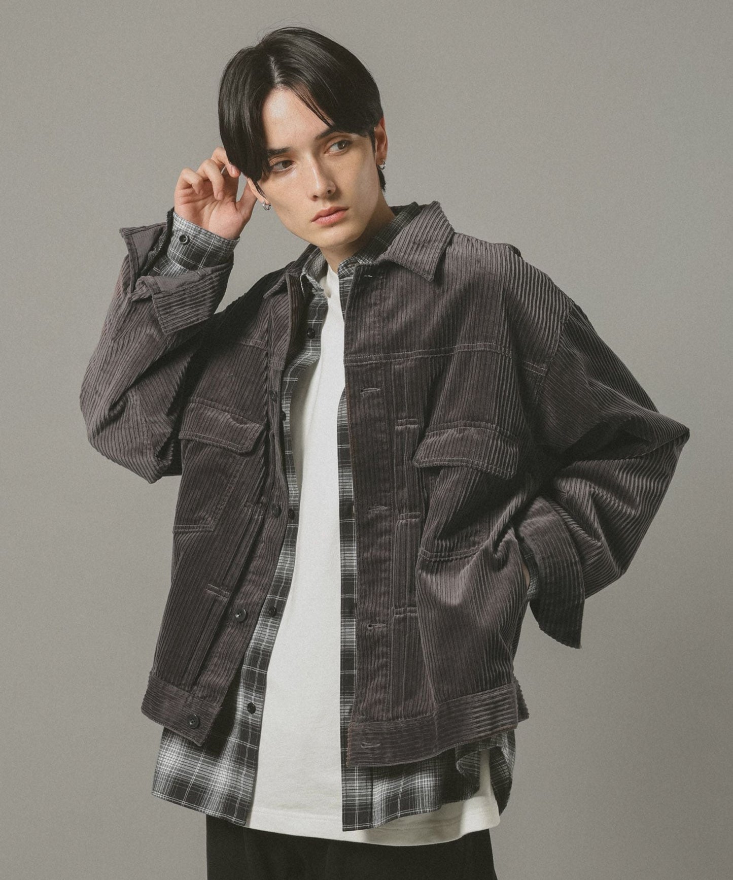 【RAGEBLUE】燈芯絨牛仔襯衫外套