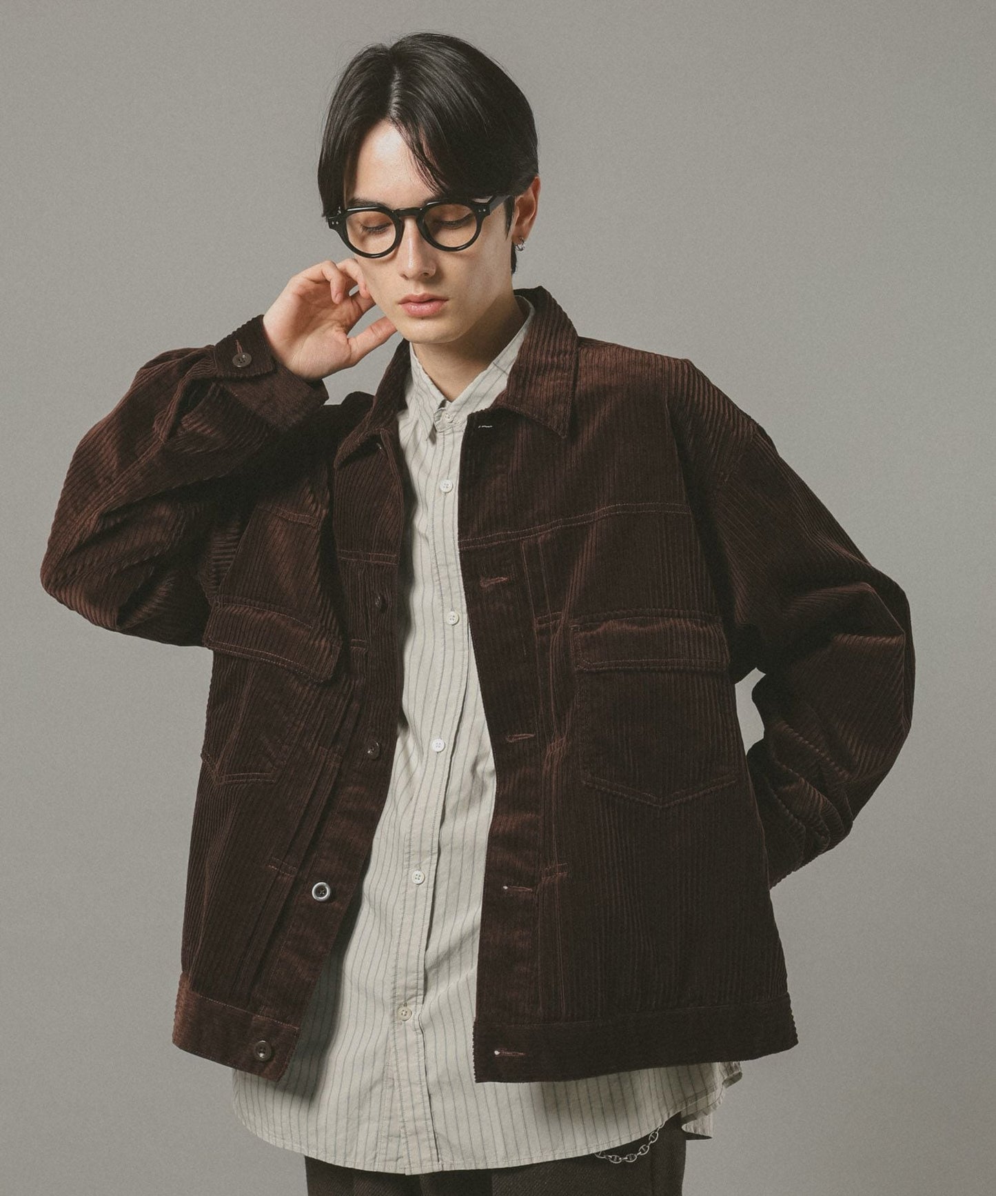 【RAGEBLUE】燈芯絨牛仔襯衫外套