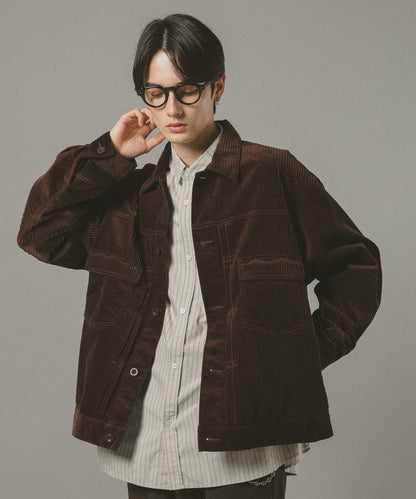 【RAGEBLUE】燈芯絨牛仔襯衫外套