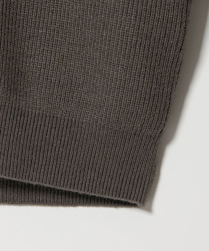 【BEAUTY&YOUTH】WARDROBE SMART系列 羊毛混紡羅紋編織圍領開襟外套