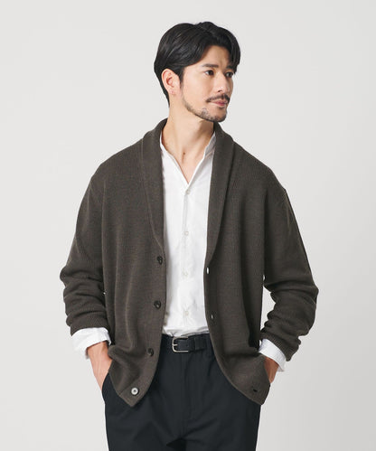 【BEAUTY&YOUTH】WARDROBE SMART系列 羊毛混紡羅紋編織圍領開襟外套