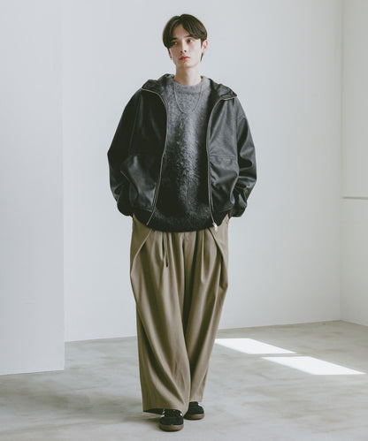 【RAGEBLUE】 質感PU皮革連帽外套