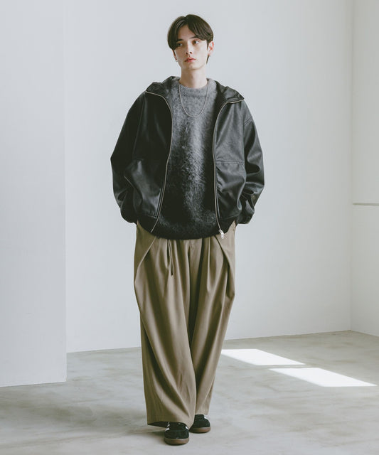 【RAGEBLUE】 質感PU皮革連帽外套