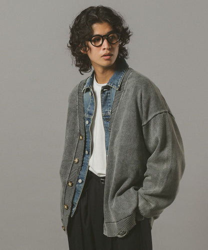 【RAGEBLUE】 復古破壞風針織開襟外套