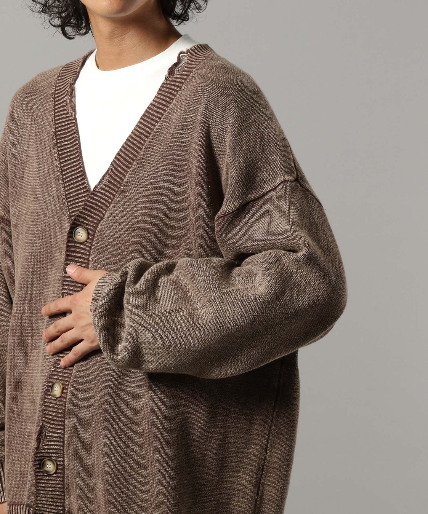 【RAGEBLUE】 復古破壞風針織開襟外套