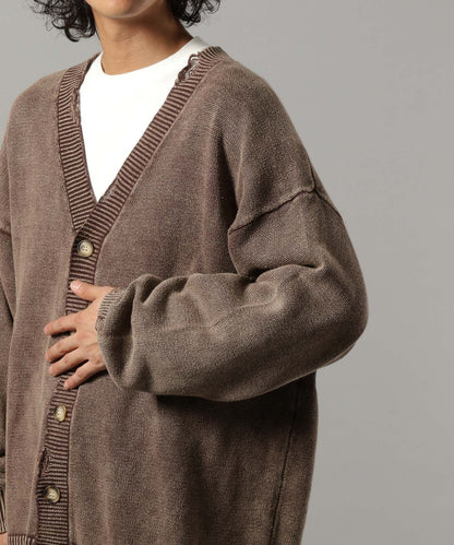 【RAGEBLUE】 復古破壞風針織開襟外套