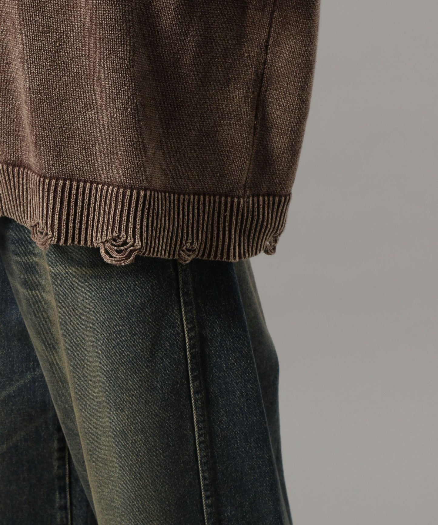 【RAGEBLUE】 復古破壞風針織開襟外套