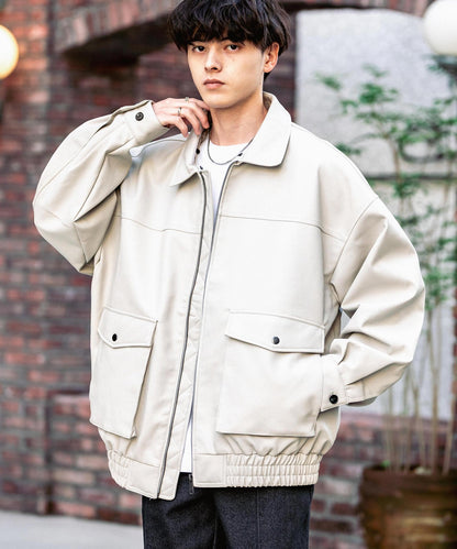 【Rocky Monroe】寬鬆版PU皮革G-1飛行外套 飛行夾克/可自由更換毛領