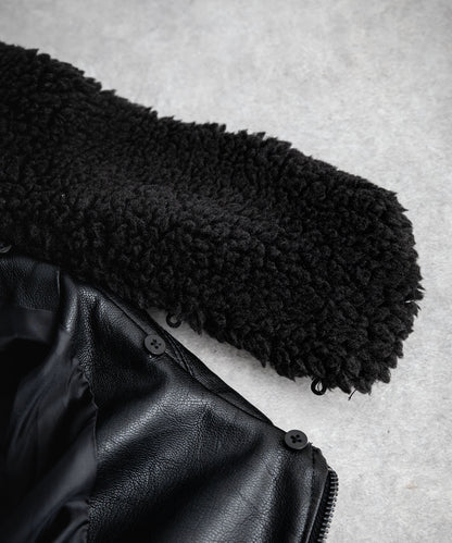 【Rocky Monroe】寬鬆版PU皮革G-1飛行外套 飛行夾克/可自由更換毛領