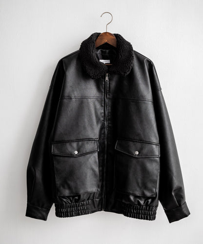 【Rocky Monroe】寬鬆版PU皮革G-1飛行外套 飛行夾克/可自由更換毛領