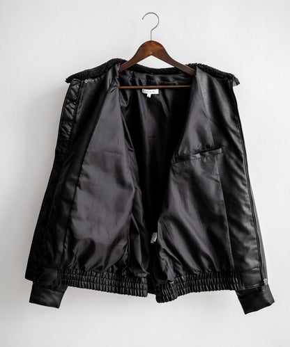 【Rocky Monroe】寬鬆版PU皮革G-1飛行外套 飛行夾克/可自由更換毛領