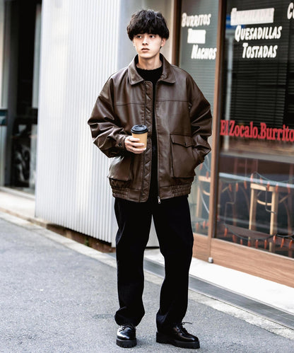 【Rocky Monroe】寬鬆版PU皮革G-1飛行外套 飛行夾克/可自由更換毛領