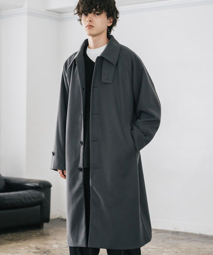 【Rocky Monroe】寬鬆版 T/M 萊格蘭袖長版單排扣大衣/兩用下巴帶立領設計