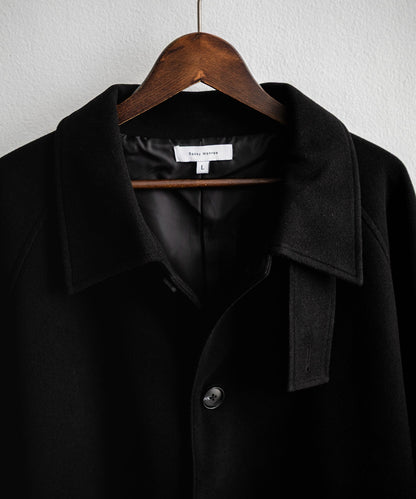 【Rocky Monroe】寬鬆版 T/M 萊格蘭袖長版單排扣大衣/兩用下巴帶立領設計