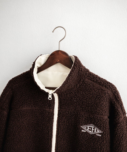 【Rocky Monroe】雙面設計 寬鬆版立領長毛絨外套