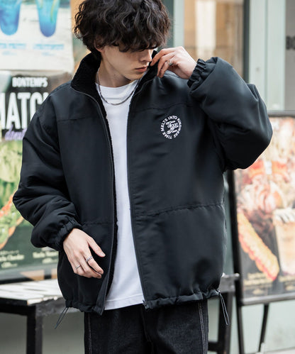 【Rocky Monroe】雙面設計 寬鬆版立領長毛絨外套