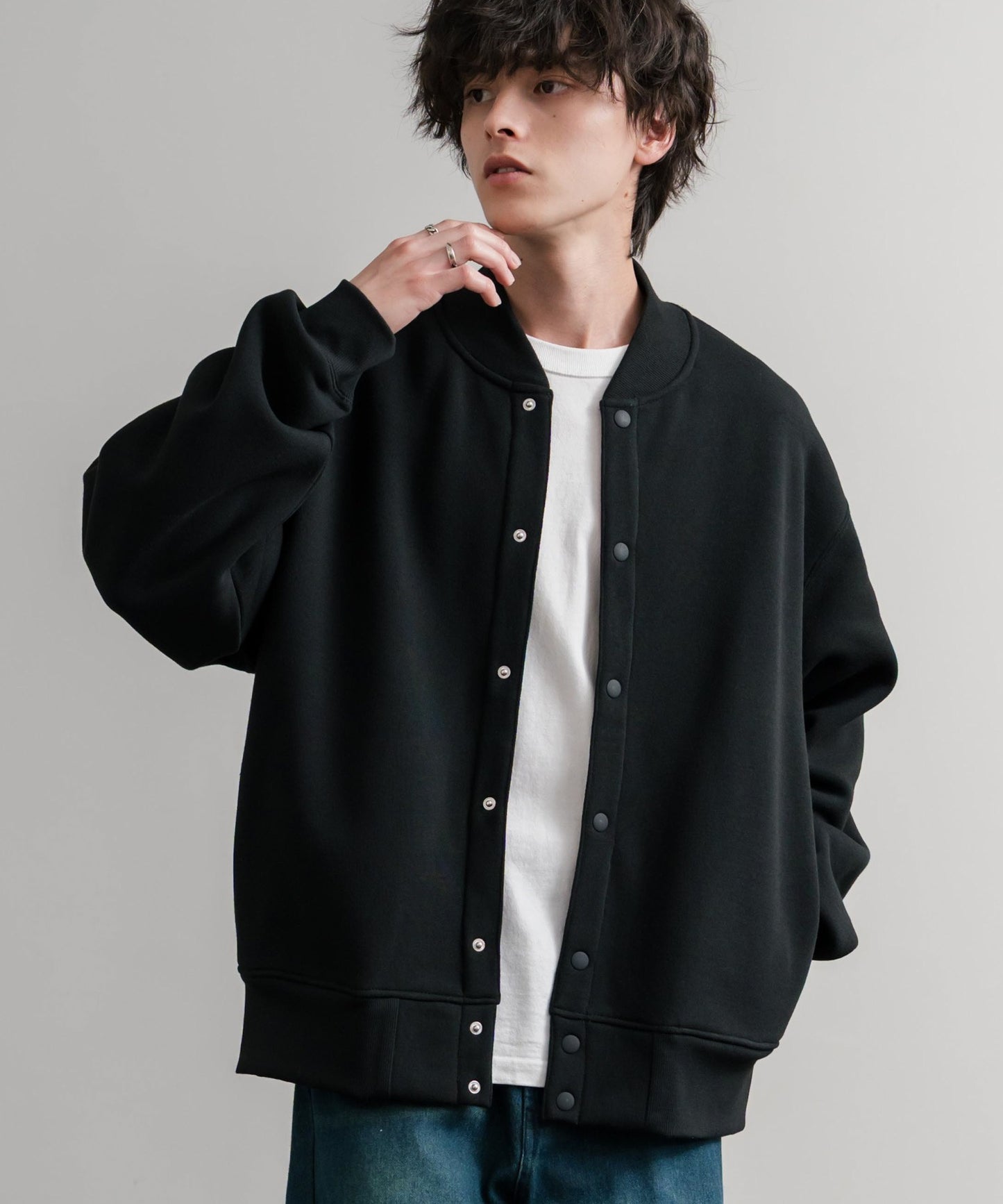 【Rocky Monroe】厚磅內刷毛寬版按扣開襟外套