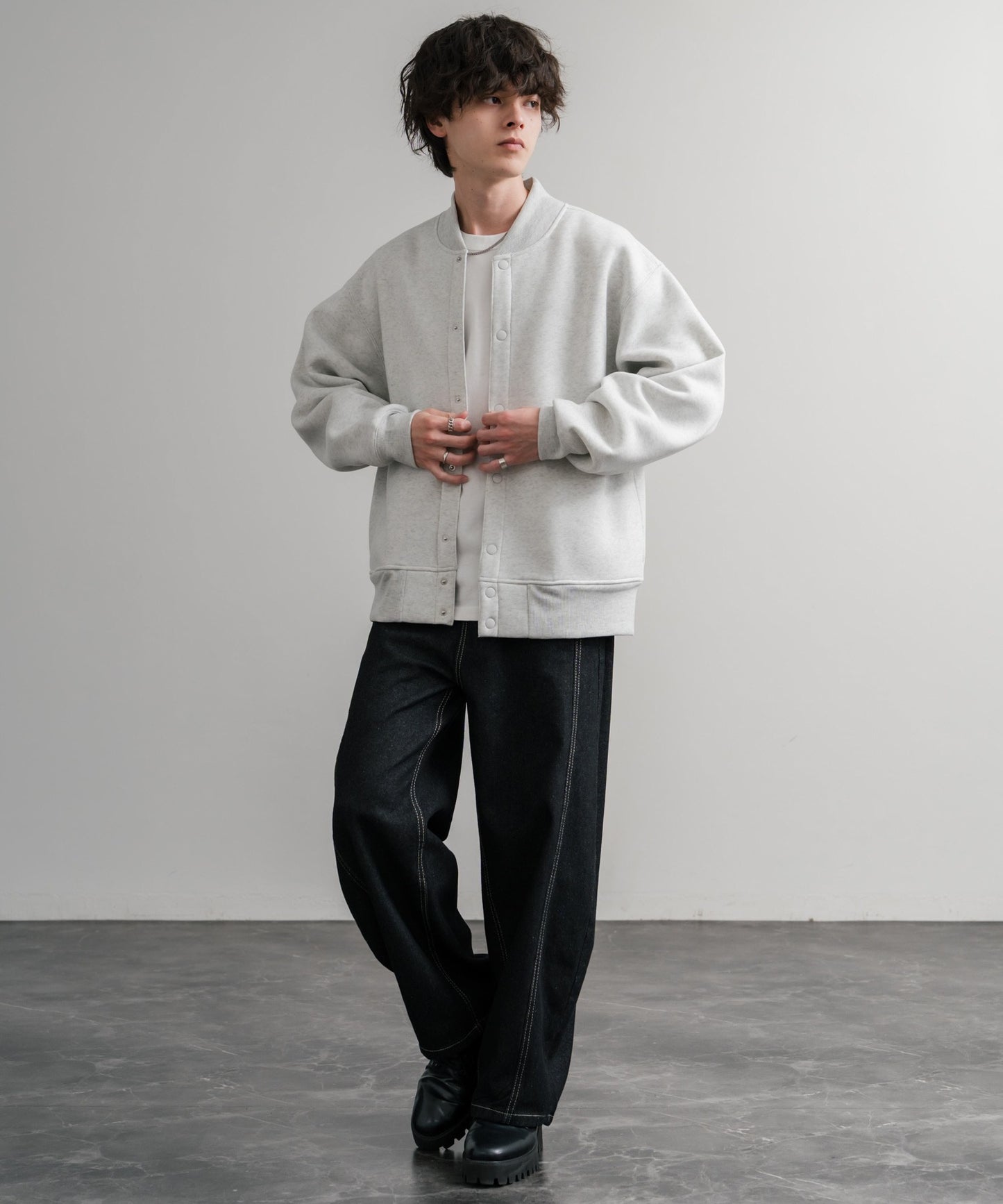 【Rocky Monroe】厚磅內刷毛寬版按扣開襟外套