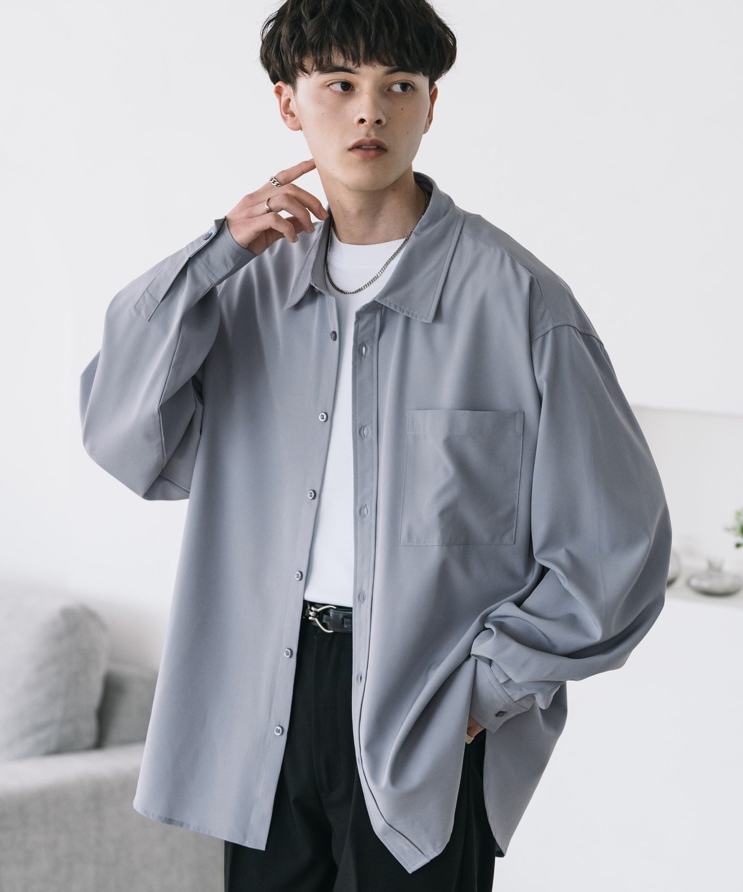 【Rocky Monroe】極簡親膚彈性標準領襯衫