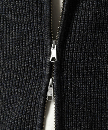 【RAGEBLUE】 畦編立領拉鍊針織外套