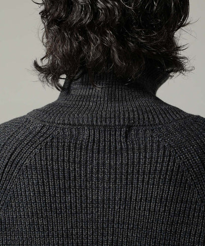 【RAGEBLUE】 畦編立領拉鍊針織外套