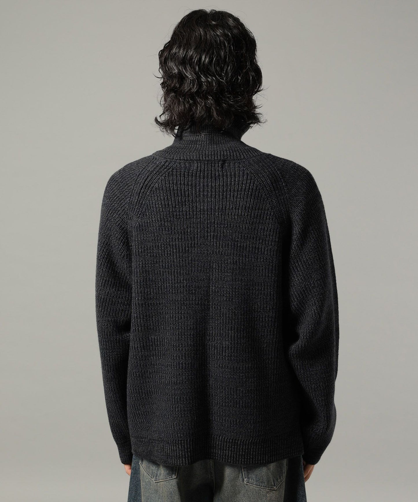 【RAGEBLUE】 畦編立領拉鍊針織外套