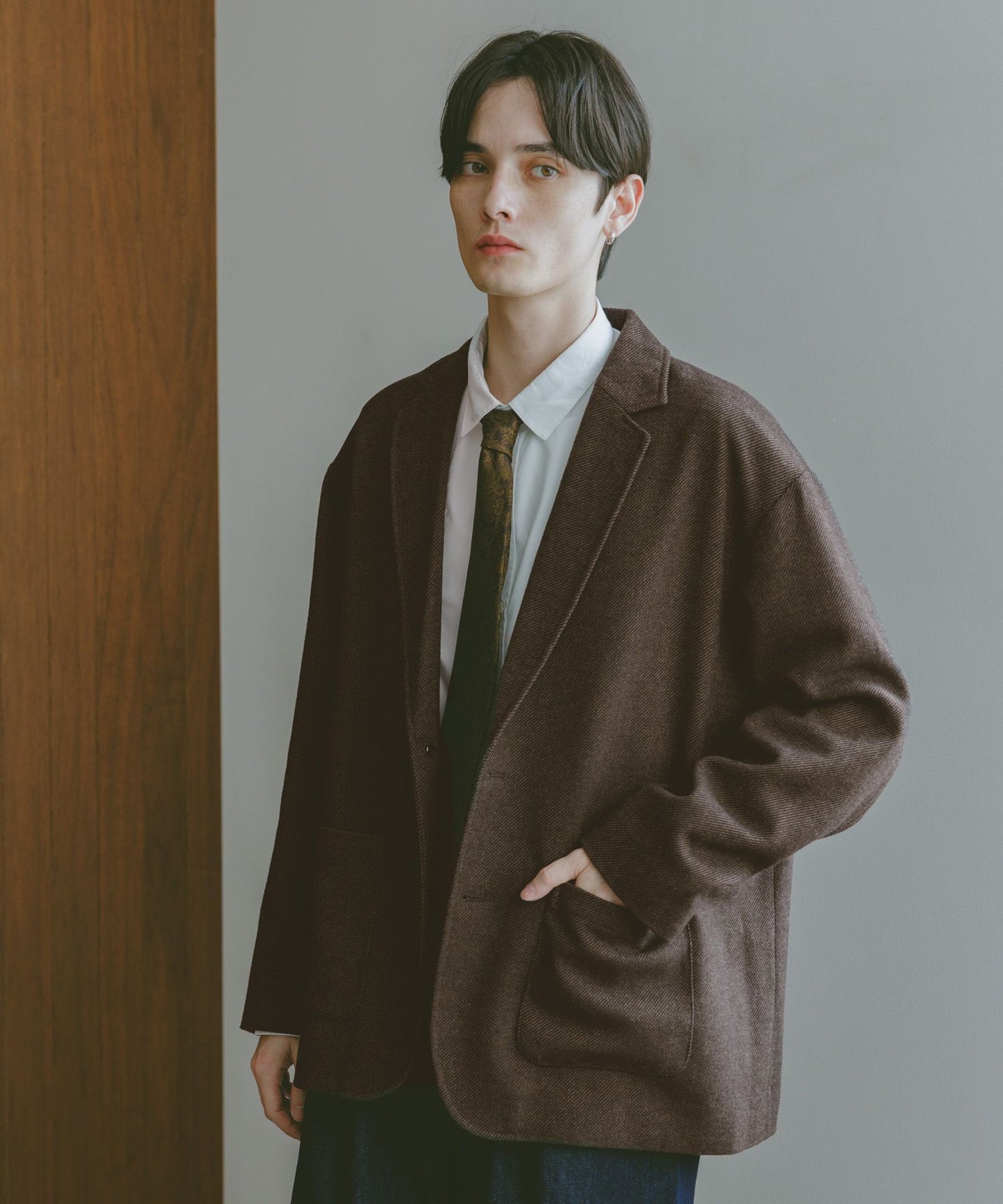 【RAGEBLUE】 質感羊毛混紡單排釦西裝外套