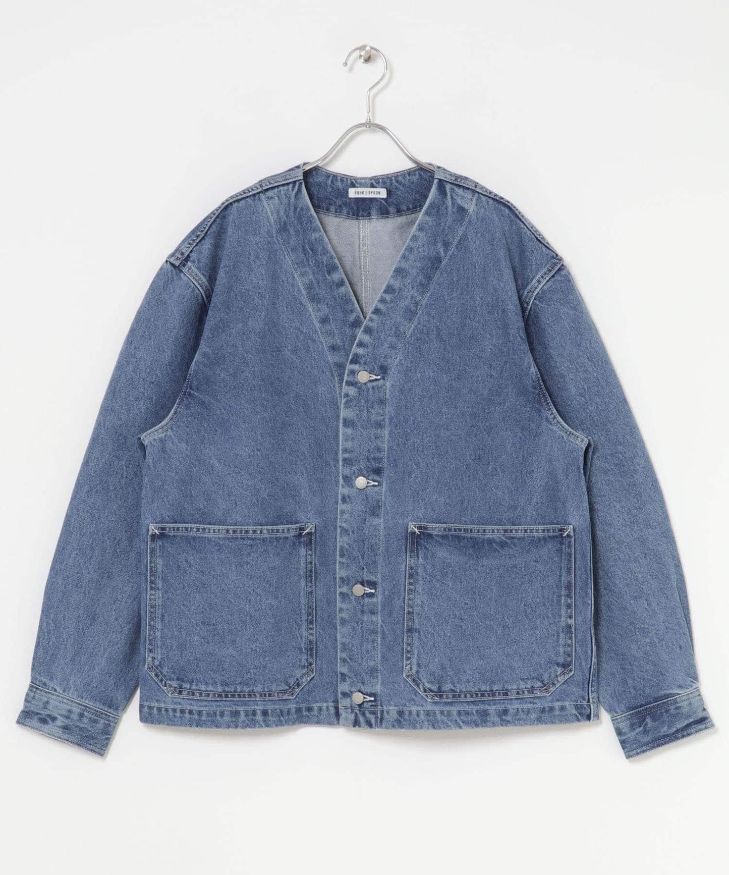 【URBAN RESEARCH DOORS】FORK&SPOON JF 丹寧無領牛仔外套 夾克