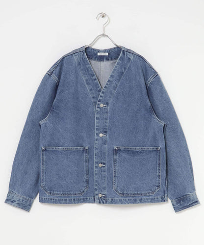 【URBAN RESEARCH DOORS】FORK&SPOON JF 丹寧無領牛仔外套 夾克