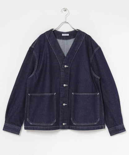 【URBAN RESEARCH DOORS】FORK&SPOON JF 丹寧無領牛仔外套 夾克