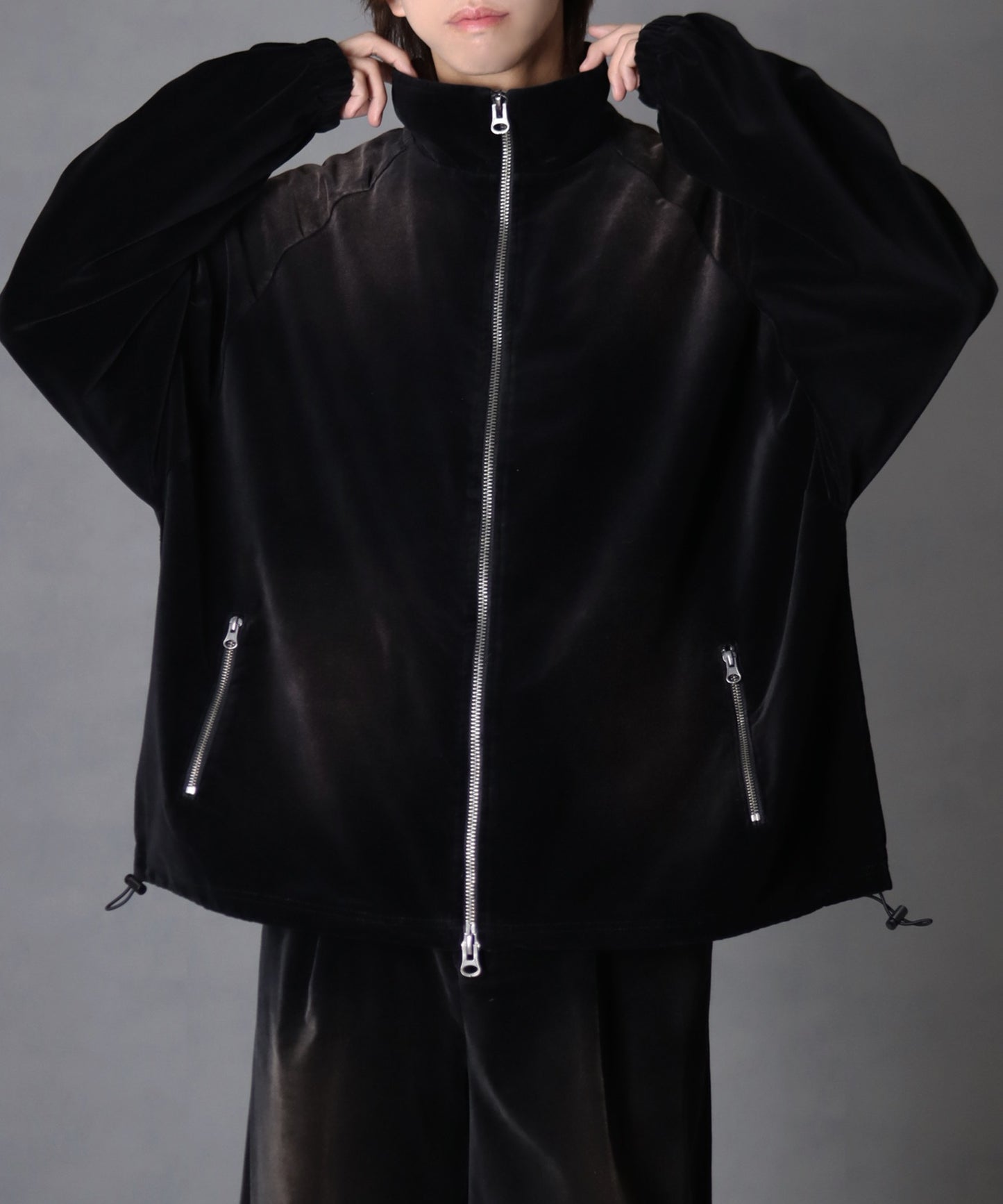 【Art re A】welise 復古天鵝絨質感寬鬆版運動夾克