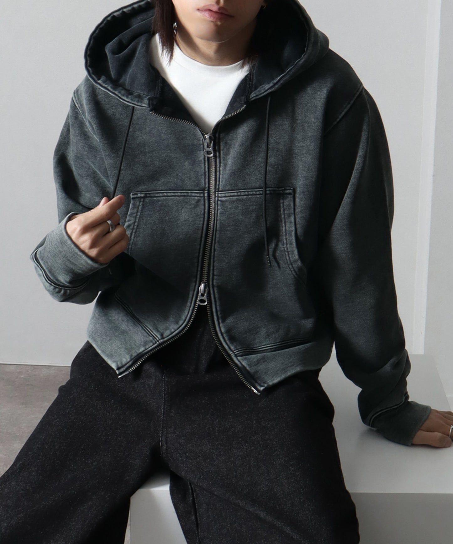 【Art re A】welise 復古水洗短版連帽外套