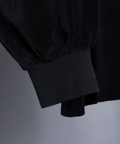 【Art re A】welise 復古天鵝絨圓領寬鬆長袖T恤