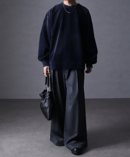 【Art re A】welise 復古天鵝絨圓領寬鬆長袖T恤