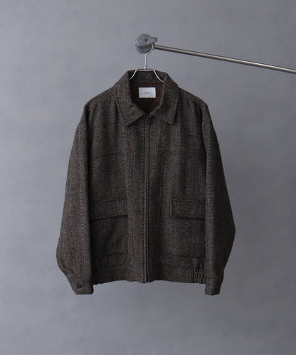 【Art re A】welise 羊毛混紡粗花呢拉鍊外套