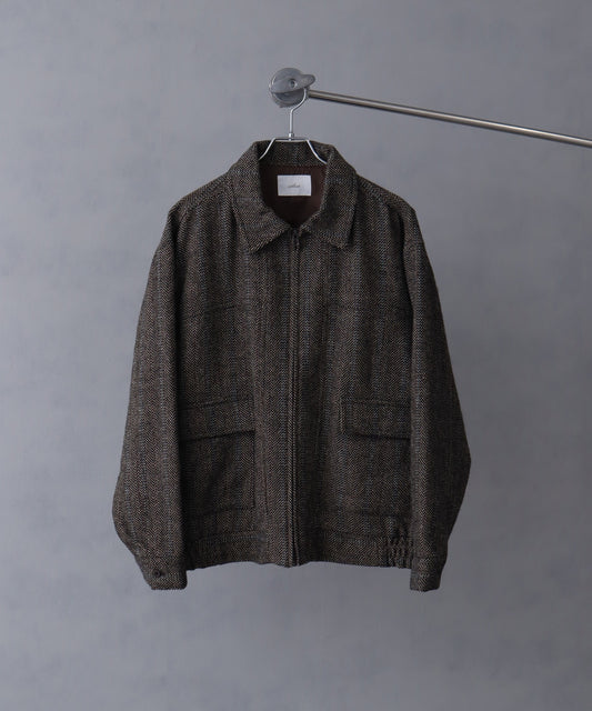 【Art re A】welise 羊毛混紡粗花呢拉鍊外套